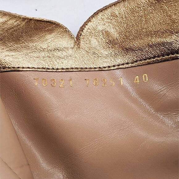 Gianvito Rossi Women Neutrals Gold Boots Animal Print Leather sz 10US 40EU - Picture 8 of 10